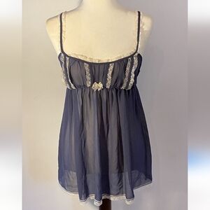 Victoria Secret Women's Cami Sheer With Lace Accents and Adjustable Straps. M